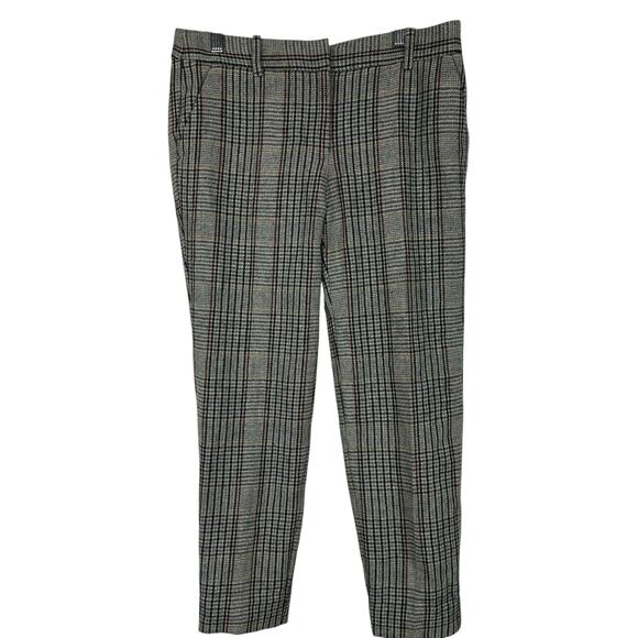 J Crew Pants Women Size 4 Skimmer City Fit Plaid Crop Preppy Academia Wool Blend - Picture 1 of 13